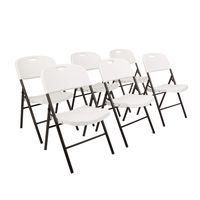 AmazonBasics Folding Plastic Chair, 350-Pound Capacity, White, Set of 6