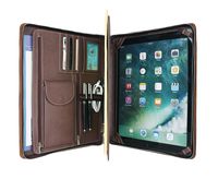 Handmade Padfolio, Crazy-Horse Leather Portfolio with Zipper, Professional Business Case for The New Surface Pro, Microsoft Surface Pro 3/4