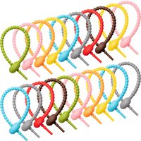 20 Pieces Colorful Silicone Ties Bag Clip,Cable Straps, Bread Tie, Reusable Rubber Twist Tie, All-Purpose Silicone Ties, Cable Ties,Silicone Cord,Household Snake Ties, Bag Sealing Clips
