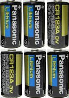 Panasonic Lithium CR123A 3V Photo Lithium Battery (Pack of 6)