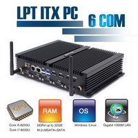 HISTTON Fanless Mini pc, Industrial PC Dual nuc i7 8550U, 8GB RAM 128GB SSD, 4 RS232 COM+2 RS232/485 COM, 2 LAN, HDMI 2.0, DP, EDP, LPT, WiFi,Windows 10 Pro/Linux Ubuntu