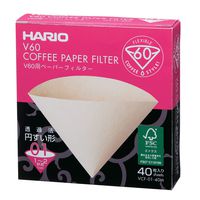 Hario V60 Paper Coffee Filters, Size 01, Natural, Untabbed