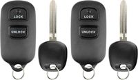 KeylessOption Keyless Entry Remote Control Fob Uncut Blank Car Ignition Key For Toyota GQ43VT14T (Pack of 2)