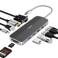 TSUPY USB C HUB, 11 in 1 Type C Adapter Hub with Gigabit Ethernet,4K HDMI,VGA, Fast Power Delivery Charging Port,3.5mm Audio,4 USB Ports and SD/TF Card Reader for MacBook Pro/Air,XPS and More