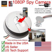 1080P HD Wi-Fi Smoke Detector Alarm Spy Camera Wireless IP Cloud P2P WiFi Mobile Covert Hidden Nanny Cam Spy Camera Gadget (Replace Your existing Fire Alarm, 110V AC Quick Connector, See Pics)