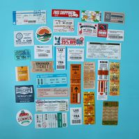 Cool Stickers for Laptop Tickets Stickers Car Motorcycle Bicycle Luggage Helmet Graffiti Patches Skateboard Stickers (Ticket)