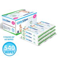 WaterWipes Textured, Sensitive, Unscented Baby and Toddler Soapberry Wipes, 9 Packs (540 Wipes)