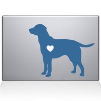 The Decal Guru Labrador Retriever Love Silhouette Decal Vinyl Sticker, 13" MacBook Pro (2015 & Older Models), Light Blue (2337-MAC-13P-LB)