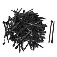 uxcell 100Pcs 6mm x 155mm Self-Locking Plastic Push Mount Cable Ties Zip Wire Fastener Black