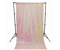 ShiDianYi Mermaid Iridescent White&White Backdrop 8FTx10FT Sequin Backdrop Curtain Reversable Sewuin Back Drop -0906S