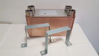 40 Plate Water to Water Brazed Plate Heat Exchanger 1" FPT Ports w/Brackets