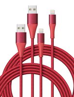 iPhone Charger 3ft 2 Pack Xcentz, Apple MFi Certified Lightning Cable High-Speed Braided Nylon iPhone Cable Premium Metal Connector for iPhone 11/11 Pro/Max/X/XS/XR/XS Max, iPad Pro/Mini/Air, Red