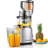 AMZCHEF Slow Juicer Slow Masticating Juicer Cold Press Juicer Vegetable&Fruit Extractor Juicer Machine Vertical Reverse Function Quiet Motor Big Feed Chute|Juice Jug&Brush BPA-Free 56RPM