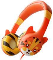 Kidrox Tiger-Ear Kids Headphones - Wired Headphones for Kids, Toddlers, 85dB Volume Limited, Adjustable Headband, Tangle Free Cable, Childrens Earphones on Ear, Toddler Headphones
