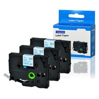 SuperInk 3 Pack Compatible for Brother TZe-FA3 TZe FA3 TZ-FA3 TZFA3 Navy Blue on White Fabric Iron-on Tape Cassette (12mmx3m) for P-Touch PT-P750W PT-P700 PT-D210 PT-D600 Label Maker