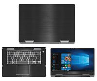 decalrus - Protective Decal for Dell Inspiron i7573 / 7573 (15.6" Screen) Laptop Black Texture Brushed Aluminum Skin case Cover wrap BAdellInspironi7573_2017Back