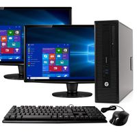 HP Elite 800G1 Desktop Computer Package - Intel Quad Core i5 3.3GHz, 16GB  RAM, 240GB SSD + 2TB HDD, Windows 10 Pro, Dual 19 inch Monitors, Keyboard, Mouse (Renewed)