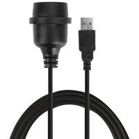 USB Light Bulb Socket 6 Gauge Wire Bulb Holder - 8' (240CM) For Phone Power Bank E26 Medium Base USB Plug Connector 12V 6V Battery Power Bank Portable Camping DIY Project Lamp 8Ft Long LED RV 5V