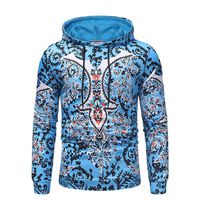 Men Hoodies Pullover Sale,deatu Clearance Mens Autumn Long Sleeve National Style Print Sweatshirt Top Tee Outwear(Blue,XXXL)