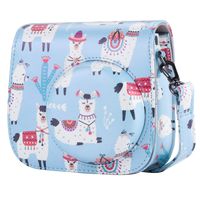 Brappo PU Leather Instant Camera Case for Fujifilm Instax Mini 8 /Mini 8+ /Mini 9 with Adjustable Strap and Pocket (Blue Sheep)