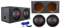 (2) Boss Audio CXX104DVC 10" 2000 Watt Car Subwoofers+Sealed Sub Box Enclosure