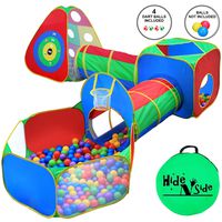 5pc Kids Ball Pit Tents and Tunnels, Toddler Jungle Gym Play Tent with Play Crawl Tunnel Toy, for Boys babies infants Children, Pit Balls NOT Included, Indoor Outdoor Gift, Target Game w/ 4 Dart Balls