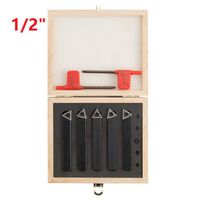 CO-Z Indexable Carbide Turning Tool Set for Use with Machining Lathes, Five-Piece Set with 1/2 inch Cutting Tools, Carbide Tip Cutting Surface, Turning, Cutting, Facing, Boring, and Chamfering