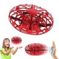 Pantaya Mini Drone Flying Ball UFO,Infrared Induction Mini Helicopter,LED Indicator,Flying Toys Aircraft Games Presents Gifts for Kids Children Girls Boys (Red, one Size)