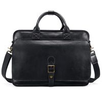 Kattee Business Laptop Briefcase, 15.6" Genuine Leather Tote Messenger Bag