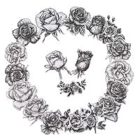 20 Pieces Sketch Rose Waterproof Stickers for Laptop, Water Bottles, Fridge, Daily Planner, Junk Bullet Journal, Scrapbook