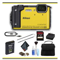 Nikon COOLPIX W300 Digital Camera (Yellow) (26525) Yellow Starter Bundle- (International Model)