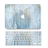 One Micron Case + Keyboard Cover Compatible with MacBook 12 Inch, Plastic Pattern Hard Case Shell Compatible MacBook 12 Inch with Retina Display(Model: A1534)-Marble Blue