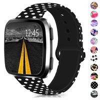 GeekSpark Bands Compatible with Fitbit Versa/Versa 2/Versa Lite SE,Soft Silicone Fadeless Pattern Printed Wristband Versa Smart Fitness Watch, Women Men