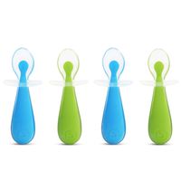 Munchkin 4 Piece Silicone Trainer Spoon, Blue/Green