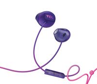 TCL SOCL200 In-Ear Earbuds Wired Headphones with 12.2mm Speaker Drivers for Rich Bass and Clear Sound, Built-in Mic - Sunrise Purple