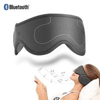 AMUOUZI Wireless Bluetooth Music Eye Mask with Stereo Speakers Sleeping Headphones Noise Cancelling Perfect for Air Travel, Meditation, Relaxation and Insomnia (Dark Grey)