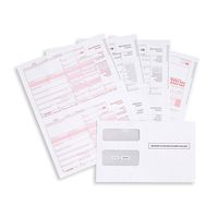 1099 MISC Forms 2019, 4 Part Tax Forms Kit, 25 Vendor Kit of Laser Forms Designed for QuickBooks and Accounting Software, 25 Self Seal Envelopes Included