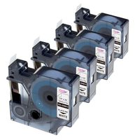 Anycolor Compatible DYMO D1 Label Tape 45013 (S0720530) Black on White Label Tape for DYMO LabelManager 160 280 420P PnP 220P 360D 450 210D, 1/2 Inch x 23 Feet, 12mm x 7m, 4-Pack