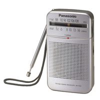 Panasonic All in One Compact Design Pocket Size Portable AM/FM Radio with Built-in Speaker, Earphone Jack, LED Tuning Indicator & Carry Strap