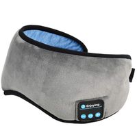 YAMTHR Bluetooth Sleep Headphones Eye Mask Wireless Music Travel Sleeping Headset V4.2 Built-in Microphone Handsfree Comfortable Lightweight Sleep Mask Adjustable Washable (Grey)