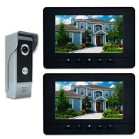 AMOCAM Video Intercom System, 7 Inches Video Doorbell Door phone System, Wired Video Door Phone HD Camera kits Dual-way Intercom for Villa House Office Apartment 1-IR camera 2-LCD color monitor
