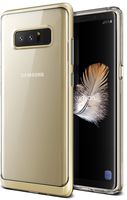 Note 8 Case, Clear Transparent Protective Slim Fit Full Body Armor Defender Bumper [Wireless Charging Compatible] Cover for Samsung Note 8 (2017) by Lumion (Diamond Bumper - Gold Sand)