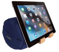 The eZView Tablet Pillow Stand • Eco-Friendly iPad Holder for Easy Hands-Free Viewing from any Angle • Soft Lap Stand Balances iPad Perfectly for Reading in Bed and Sofa • Made in USA...Deep Sea Blue