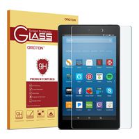 OMOTON Screen Protector for All-New Fire HD 8 (2018/2017/2016 Release), Tempered Glass / HD / 9H Hardness