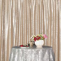 Eternal Beauty Matte Gold Sequin Wedding Backdrop Photography Background Party Curtain, 10Ft X 10Ft