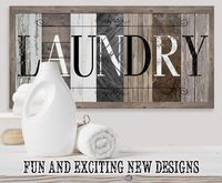 Laundry in Multi Pattern - Large Canvas (Not Printed on Wood) - Stretched on a Heavy Wood Frame - Ready to Hang - Perfect Laundry Room Decor - Makes a Great Housewarming Gift Under $50