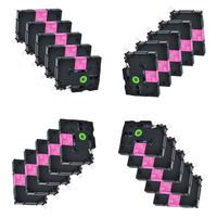 GREENCYCLE 20 Pack Compatible for Brother TZe-MQP35 TZe MQP35 TZeMQP35 Standard Laminated Label Tape Cassette White on Berry Pink 0.47'' x 5m 1/2" 12mm Used in P-Touch PT-D210 PT-D400 PT-H110 PT-D200