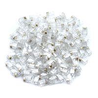 Dasunny 100Pcs RJ9 Plug RJ22 Plug Modular Phone Headset Jack Connector for RJ9/RJ10/RJ22 Telephone Flat Cable