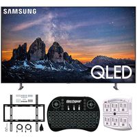 Samsung QN75Q80RA 75" Q80 QLED Smart 4K UHD TV with 1 Year Warranty (2019 Model)(Renewed) Flat Wall Mount Bundle with Deco Gear 2.4GHz Wireless Keyboard Smart Remote and 6-Outlet Surge Protector