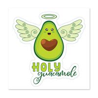 Holy Guacamole | Funny Avocado/Guacamole Lovers Sticker/Decal | for car, Water Bottle, Notebook, Tablet or Mobile Phone | Size: 4 x 4 inches